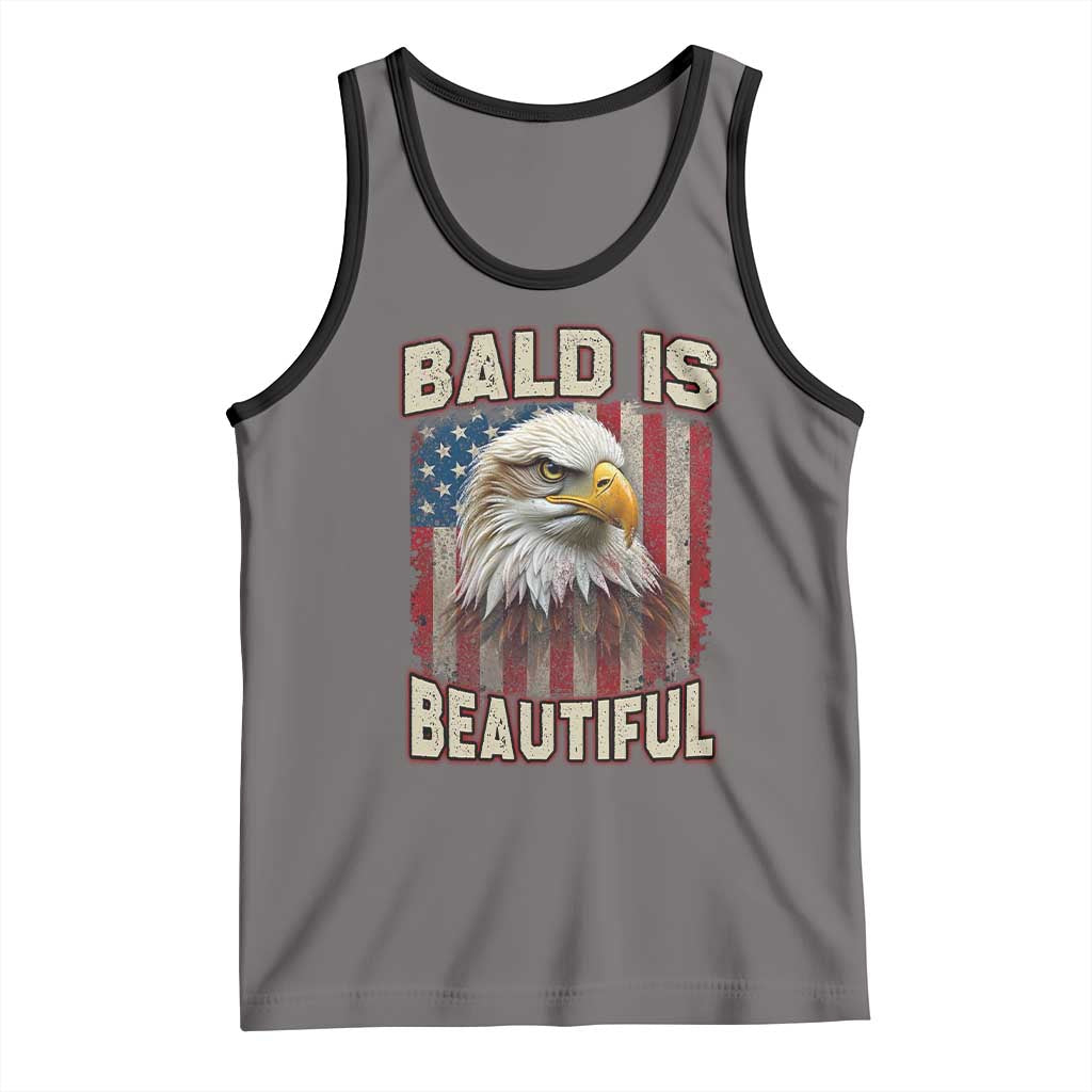 American Flag Bald Eagle Tank Top Bald Is Beautiful Retro 4th of July Independence Day - Wonder Print Shop
