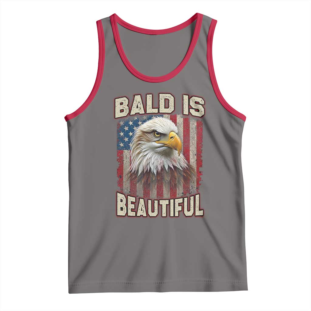 American Flag Bald Eagle Tank Top Bald Is Beautiful Retro 4th of July Independence Day - Wonder Print Shop