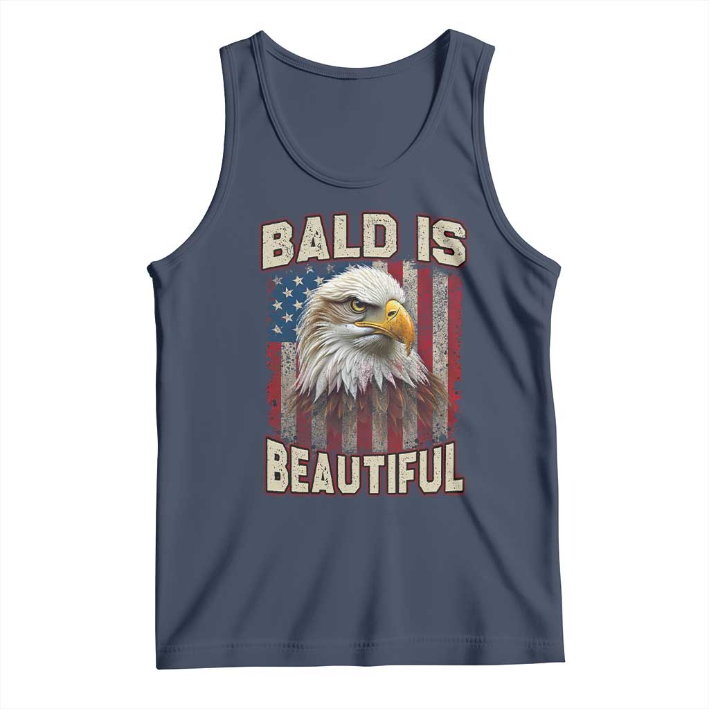 American Flag Bald Eagle Tank Top Bald Is Beautiful Retro 4th of July Independence Day - Wonder Print Shop