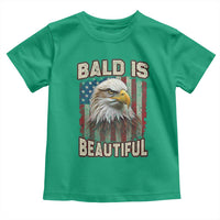 American Flag Bald Eagle Toddler T Shirt Bald Is Beautiful Retro 4th of July Independence Day - Wonder Print Shop