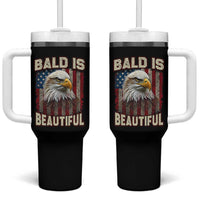 American Flag Bald Eagle Tumbler With Handle Bald Is Beautiful Retro 4th of July Independence Day - Wonder Print Shop