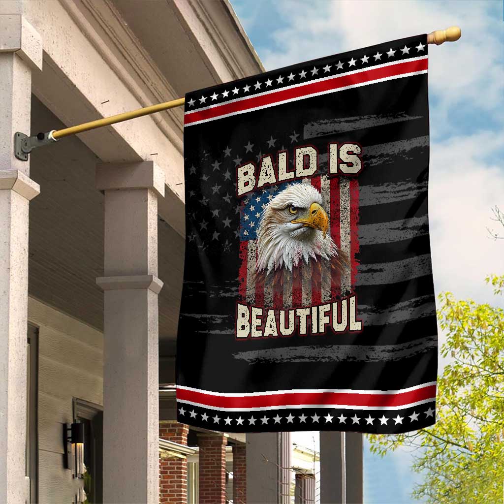 American Flag Bald Eagle Garden Flag Bald Is Beautiful Retro 4th of July Independence Day
