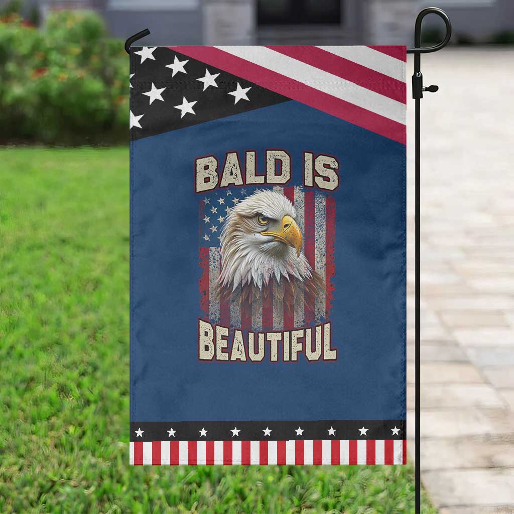 American Flag Bald Eagle Garden Flag Bald Is Beautiful Retro 4th of July Independence Day