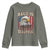 American Flag Bald Eagle Youth Sweatshirt Bald Is Beautiful Retro 4th of July Independence Day - Wonder Print Shop