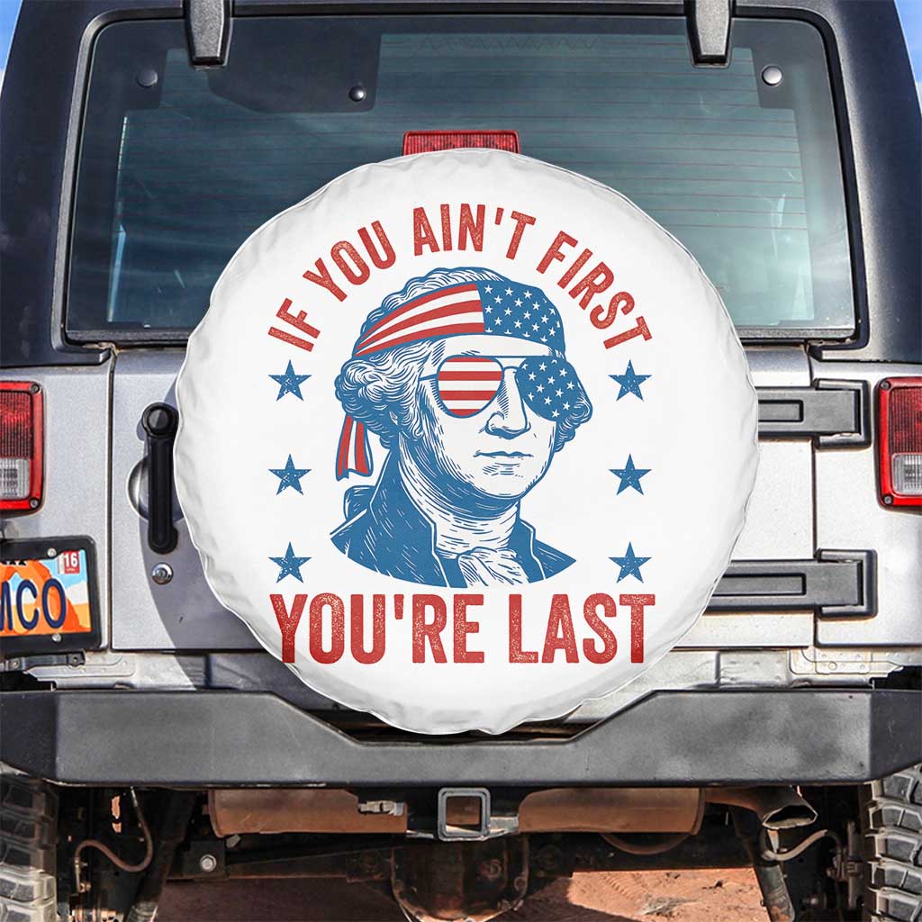 Funny 4th Of July Spare Tire Cover George Washington Stay Strapped Or Get Clapped - Wonder Print Shop