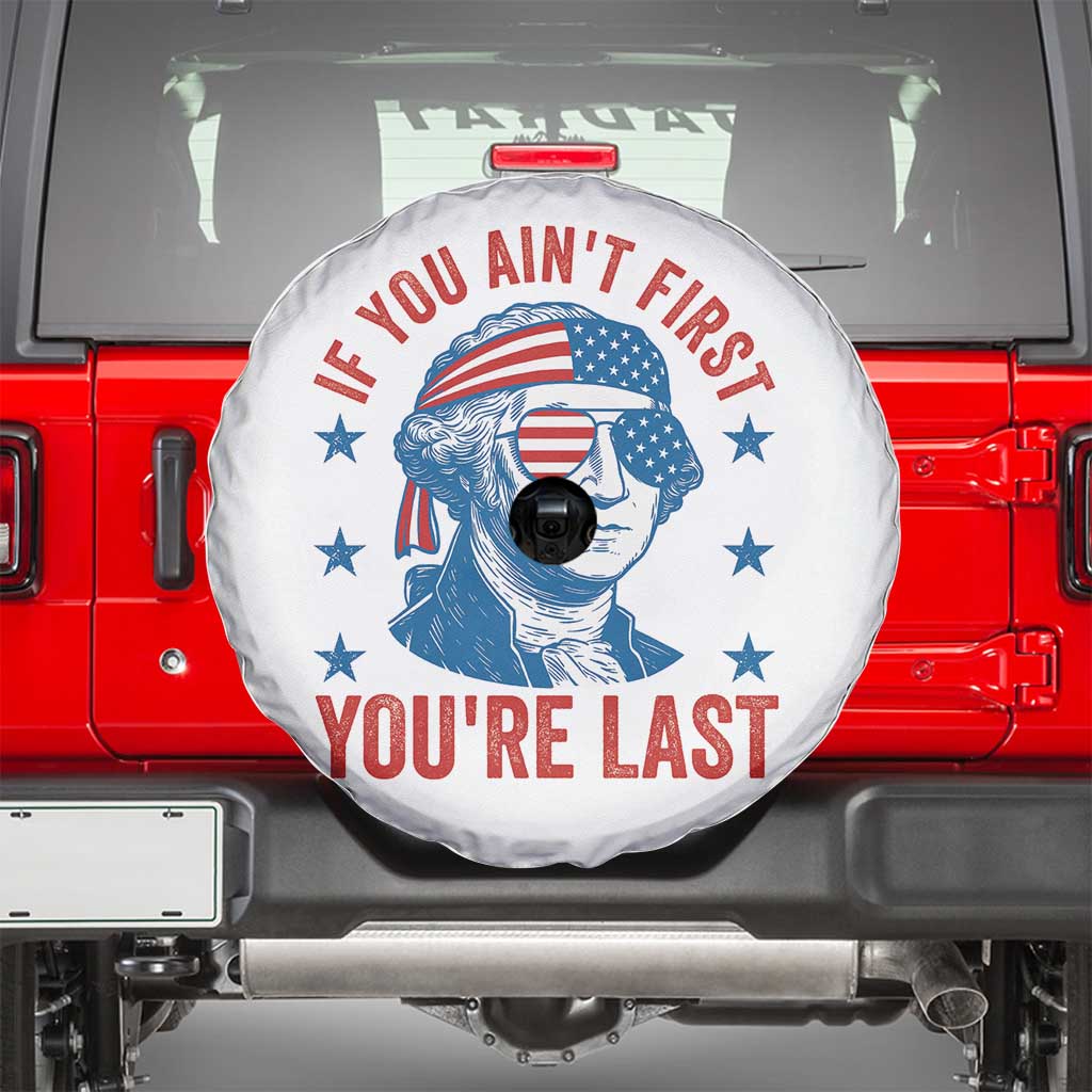 Funny 4th Of July Spare Tire Cover George Washington Stay Strapped Or Get Clapped - Wonder Print Shop