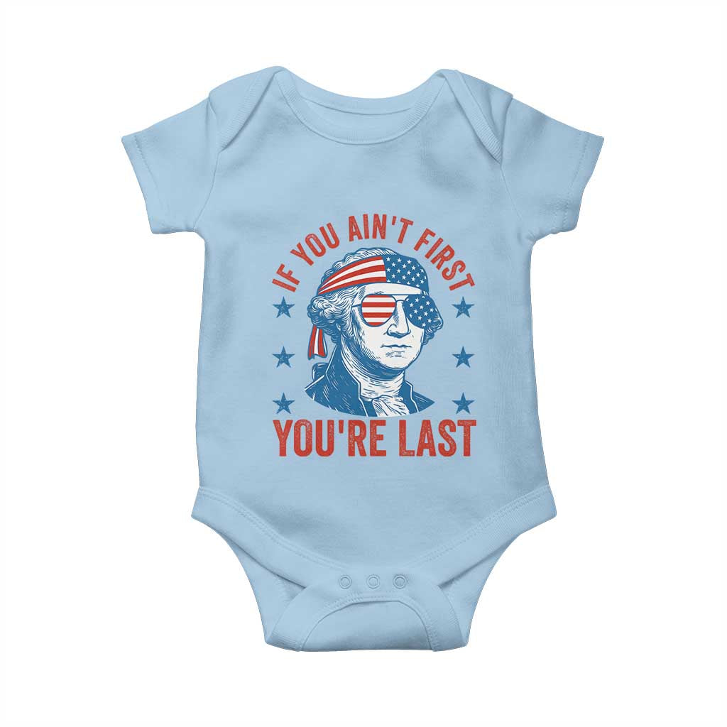 Funny 4th Of July Baby Onesie George Washington Stay Strapped Or Get Clapped - Wonder Print Shop
