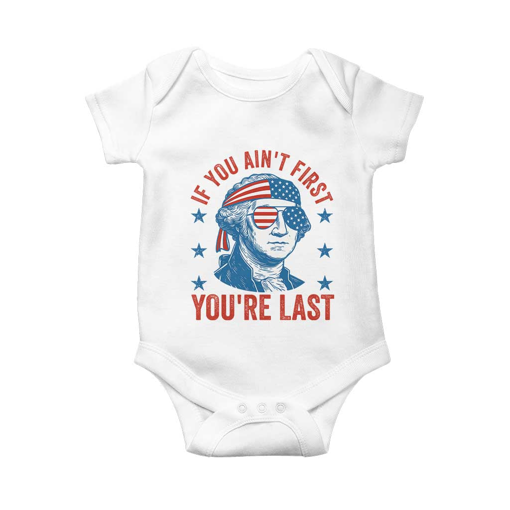 Funny 4th Of July Baby Onesie George Washington Stay Strapped Or Get Clapped - Wonder Print Shop