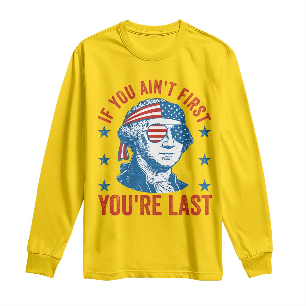 Funny 4th Of July Long Sleeve Shirt George Washington Stay Strapped Or Get Clapped - Wonder Print Shop