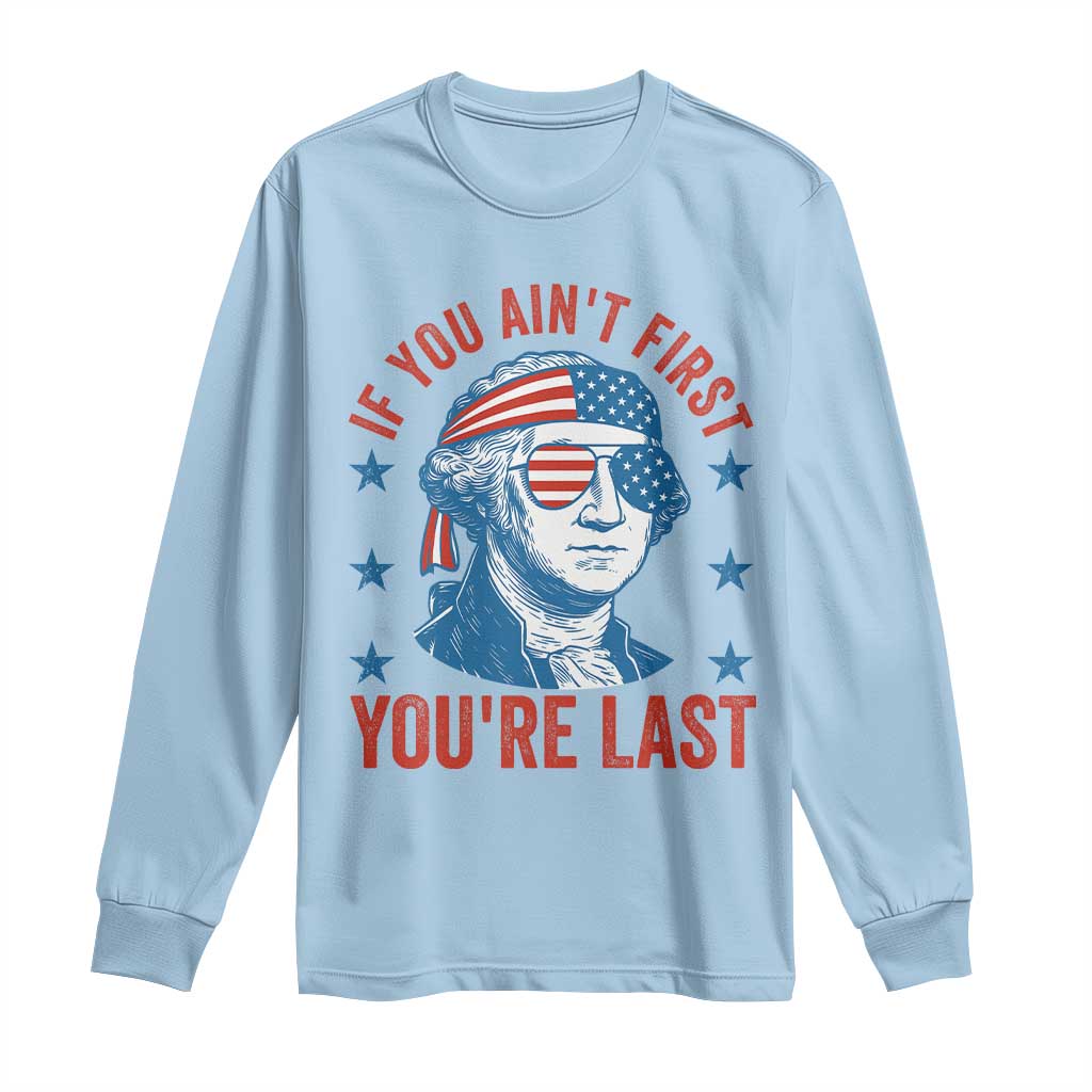 Funny 4th Of July Long Sleeve Shirt George Washington Stay Strapped Or Get Clapped - Wonder Print Shop