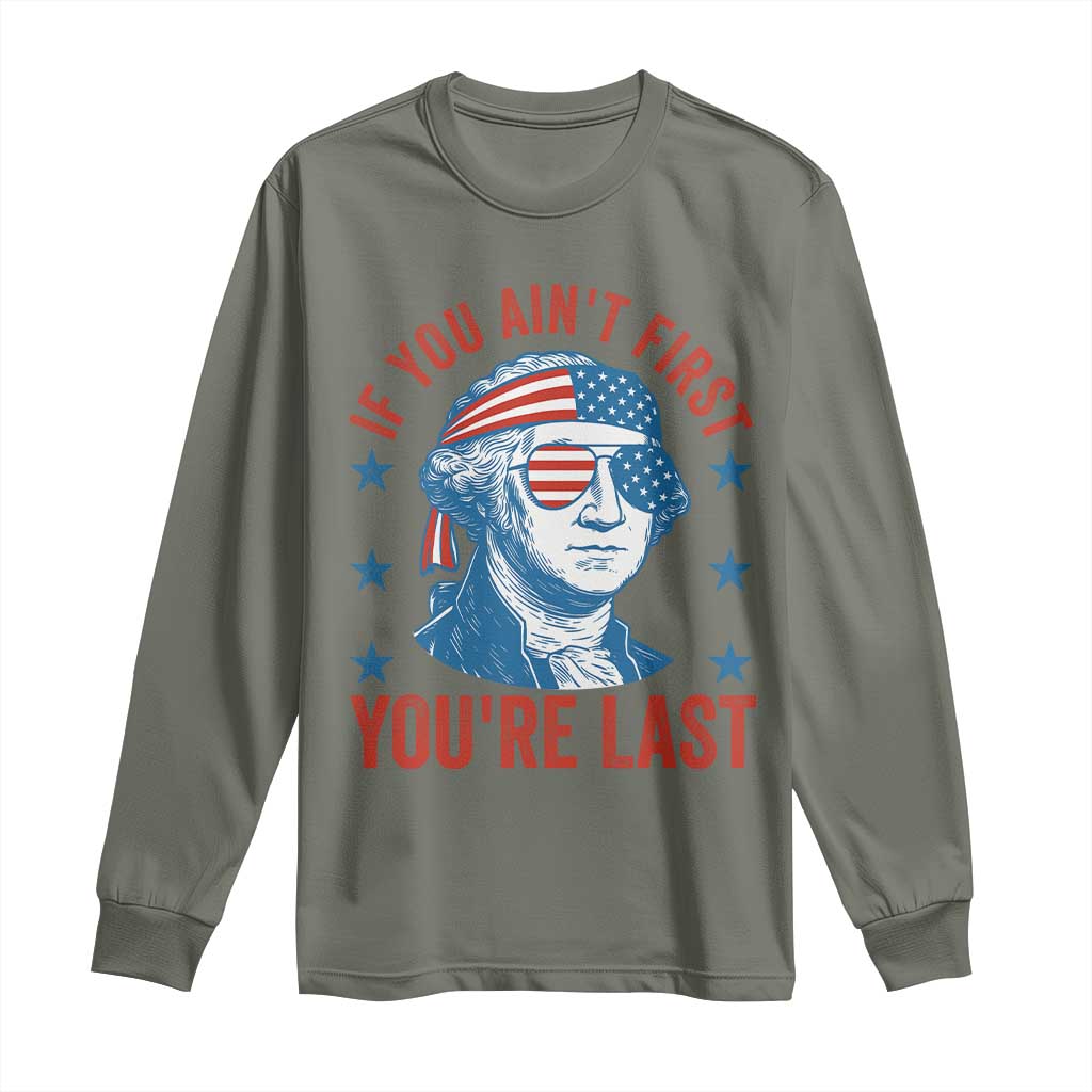 Funny 4th Of July Long Sleeve Shirt George Washington Stay Strapped Or Get Clapped - Wonder Print Shop