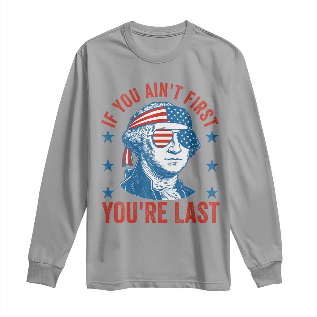 Funny 4th Of July Long Sleeve Shirt George Washington Stay Strapped Or Get Clapped - Wonder Print Shop