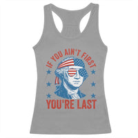 Funny 4th Of July Racerback Tank Top George Washington Stay Strapped Or Get Clapped - Wonder Print Shop