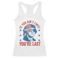 Funny 4th Of July Racerback Tank Top George Washington Stay Strapped Or Get Clapped - Wonder Print Shop