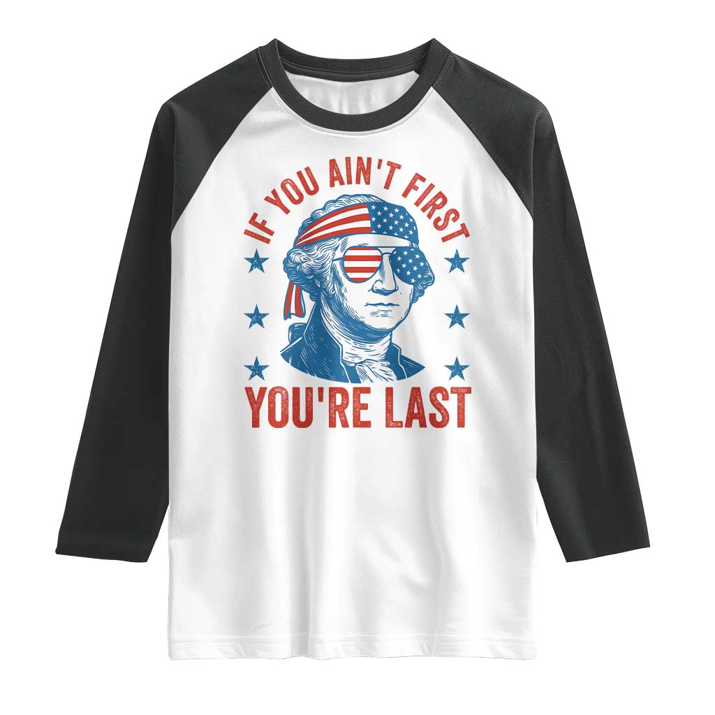 Funny 4th Of July Raglan Shirt George Washington Stay Strapped Or Get Clapped - Wonder Print Shop