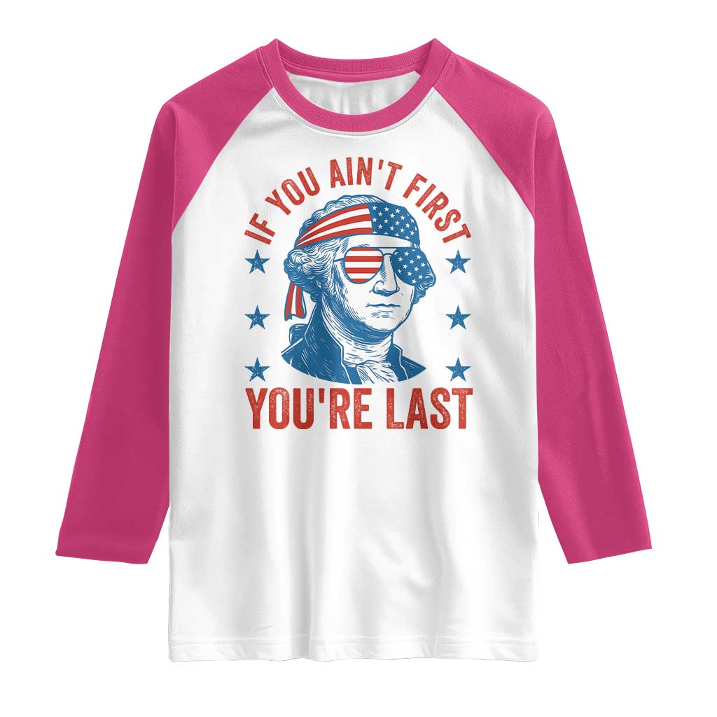 Funny 4th Of July Raglan Shirt George Washington Stay Strapped Or Get Clapped - Wonder Print Shop