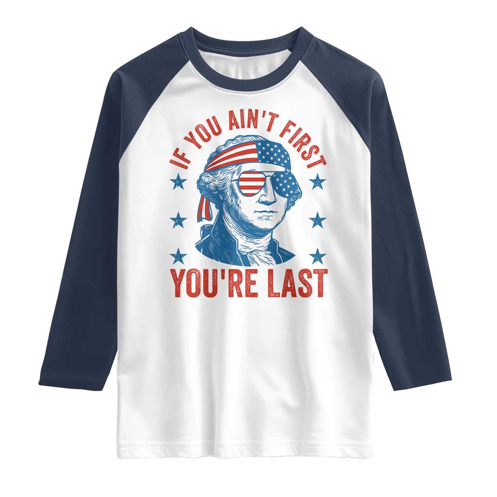Funny 4th Of July Raglan Shirt George Washington Stay Strapped Or Get Clapped - Wonder Print Shop