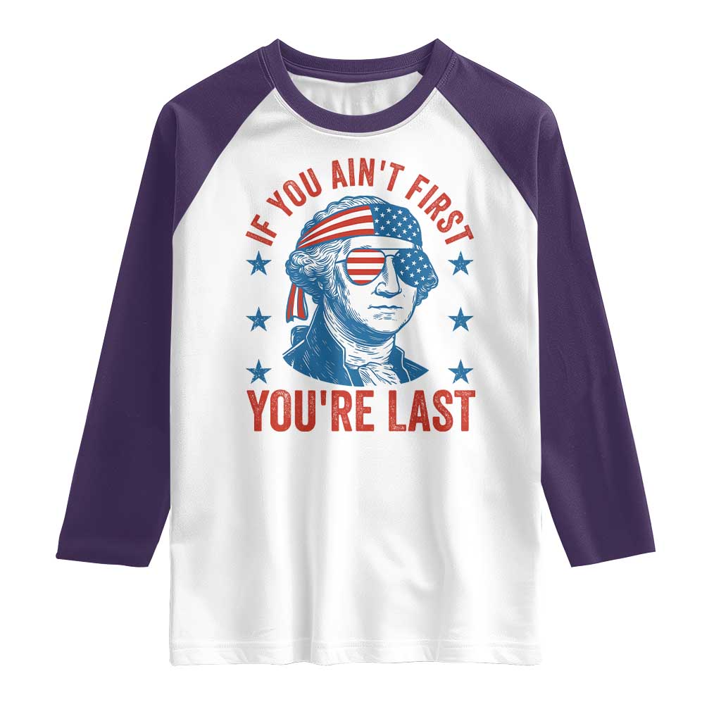Funny 4th Of July Raglan Shirt George Washington Stay Strapped Or Get Clapped - Wonder Print Shop