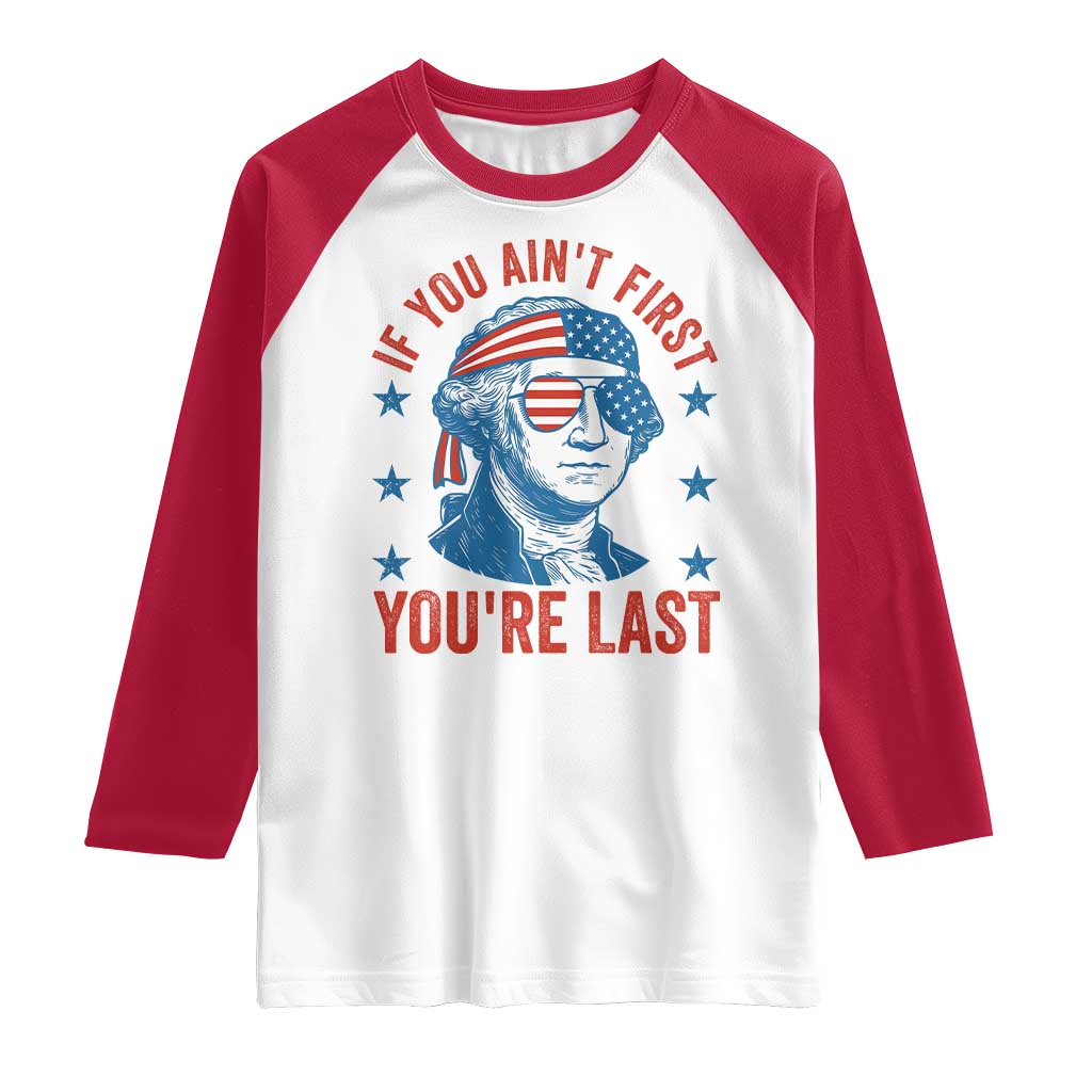 Funny 4th Of July Raglan Shirt George Washington Stay Strapped Or Get Clapped - Wonder Print Shop