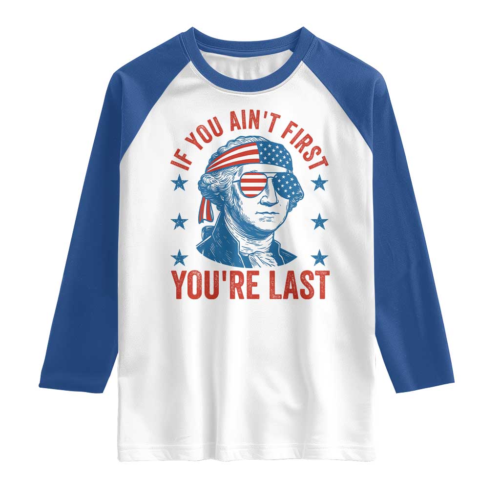 Funny 4th Of July Raglan Shirt George Washington Stay Strapped Or Get Clapped - Wonder Print Shop