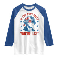 Funny 4th Of July Raglan Shirt George Washington Stay Strapped Or Get Clapped - Wonder Print Shop