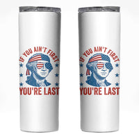Funny 4th Of July Skinny Tumbler George Washington Stay Strapped Or Get Clapped - Wonder Print Shop