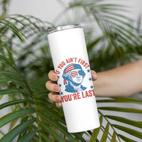 Funny 4th Of July Skinny Tumbler George Washington Stay Strapped Or Get Clapped - Wonder Print Shop