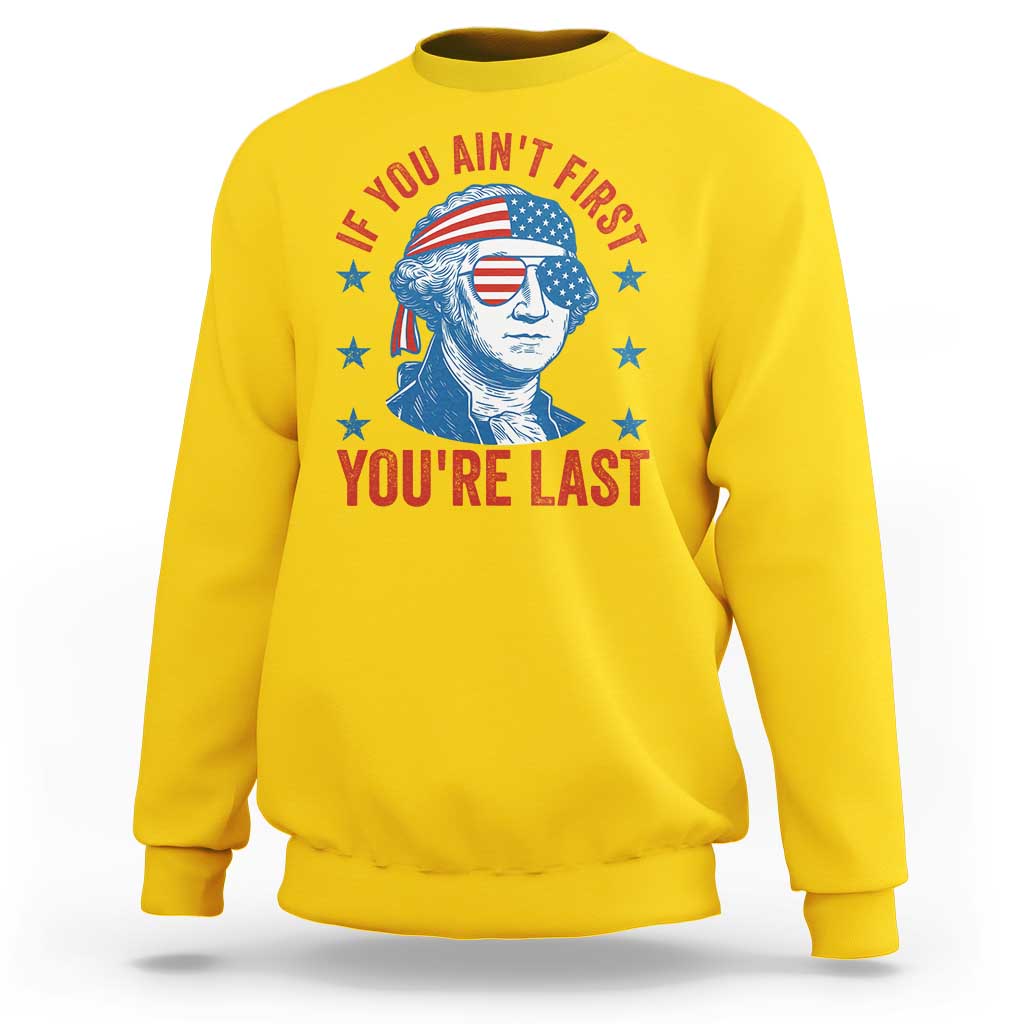 Funny 4th Of July Sweatshirt George Washington Stay Strapped Or Get Clapped - Wonder Print Shop