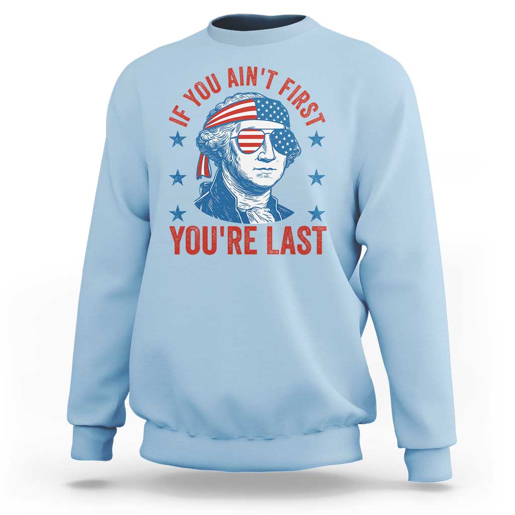 Funny 4th Of July Sweatshirt George Washington Stay Strapped Or Get Clapped - Wonder Print Shop