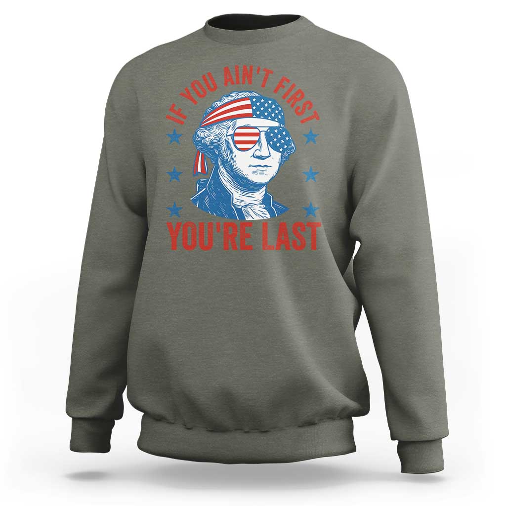 Funny 4th Of July Sweatshirt George Washington Stay Strapped Or Get Clapped - Wonder Print Shop