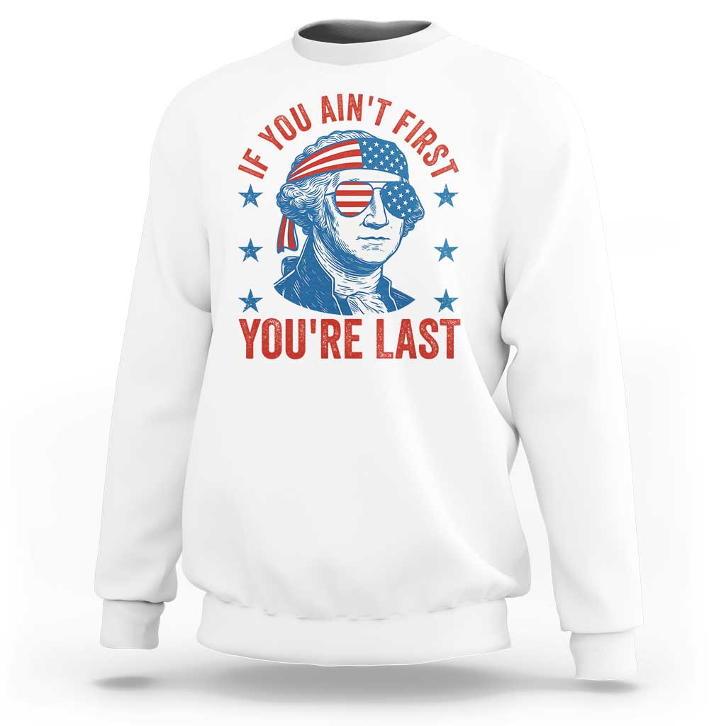 Funny 4th Of July Sweatshirt George Washington Stay Strapped Or Get Clapped - Wonder Print Shop