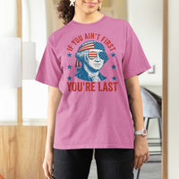 Funny 4th Of July T Shirt For Women George Washington Stay Strapped Or Get Clapped - Wonder Print Shop