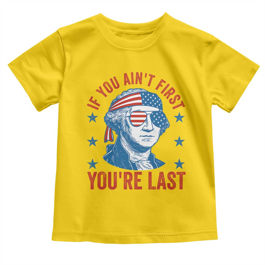 Funny 4th Of July Toddler T Shirt George Washington Stay Strapped Or Get Clapped - Wonder Print Shop