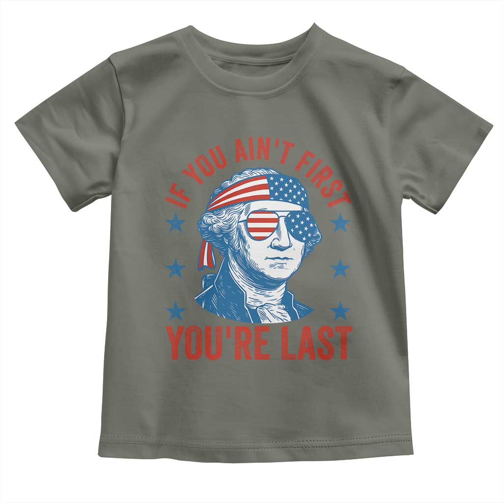 Funny 4th Of July Toddler T Shirt George Washington Stay Strapped Or Get Clapped - Wonder Print Shop