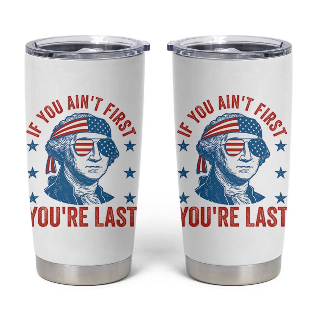 Funny 4th Of July Tumbler Cup George Washington Stay Strapped Or Get Clapped - Wonder Print Shop