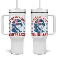Funny 4th Of July Tumbler With Handle George Washington Stay Strapped Or Get Clapped - Wonder Print Shop