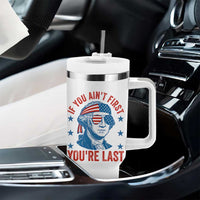 Funny 4th Of July Tumbler With Handle George Washington Stay Strapped Or Get Clapped - Wonder Print Shop