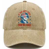 Funny 4th Of July Washed Cotton Baseball Cap George Washington Stay Strapped Or Get Clapped