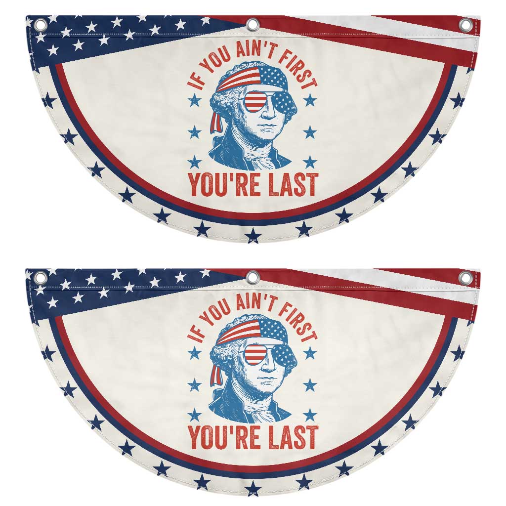 Funny 4th Of July Patriotic Fan Flag George Washington Stay Strapped Or Get Clapped