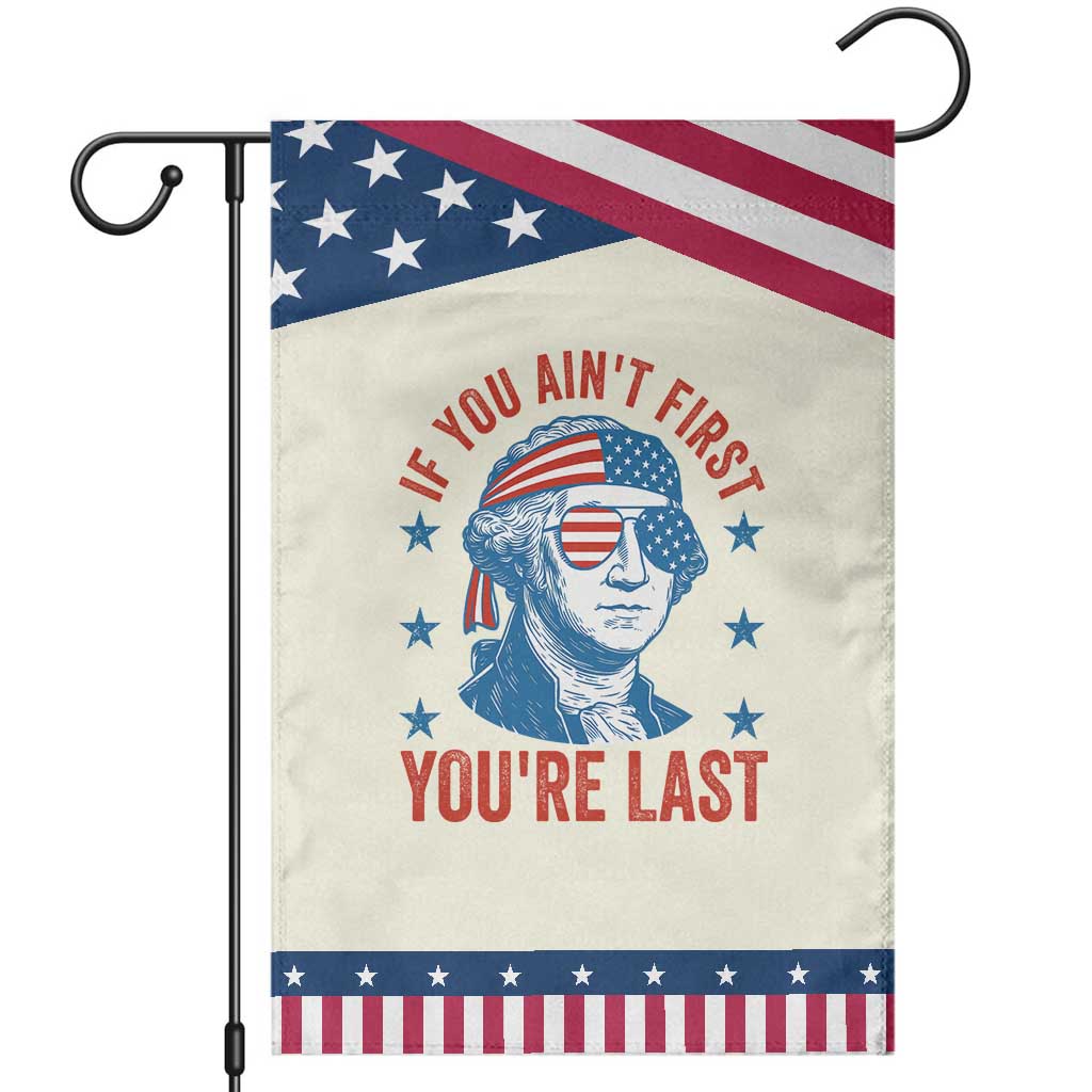 Funny 4th Of July Garden Flag George Washington Stay Strapped Or Get Clapped