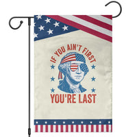 Funny 4th Of July Garden Flag George Washington Stay Strapped Or Get Clapped