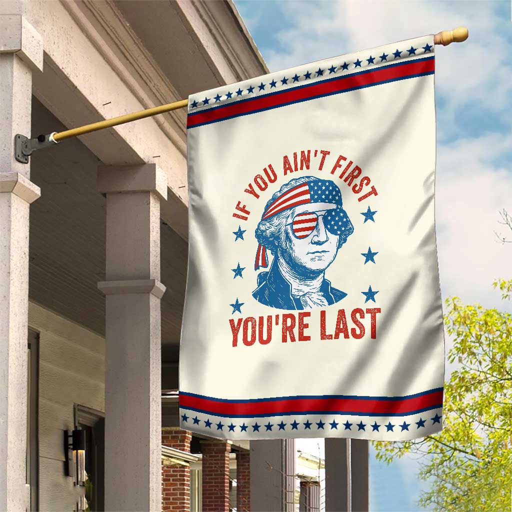 Funny 4th Of July Garden Flag George Washington Stay Strapped Or Get Clapped