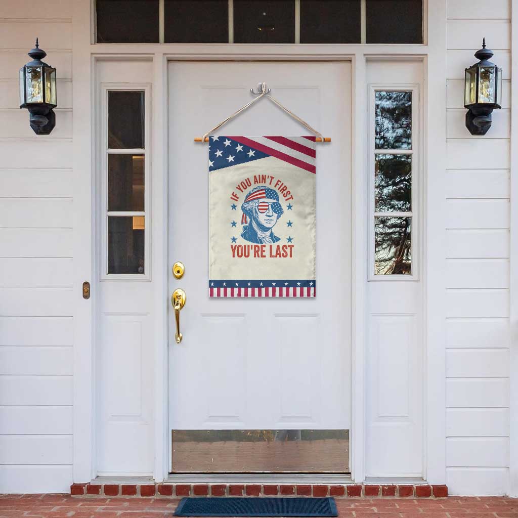 Funny 4th Of July Garden Flag George Washington Stay Strapped Or Get Clapped