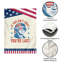 Funny 4th Of July Garden Flag George Washington Stay Strapped Or Get Clapped