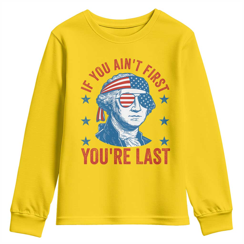 Funny 4th Of July Youth Sweatshirt George Washington Stay Strapped Or Get Clapped - Wonder Print Shop