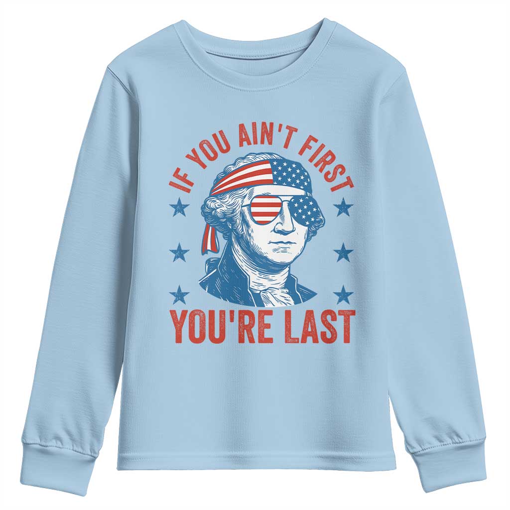 Funny 4th Of July Youth Sweatshirt George Washington Stay Strapped Or Get Clapped - Wonder Print Shop