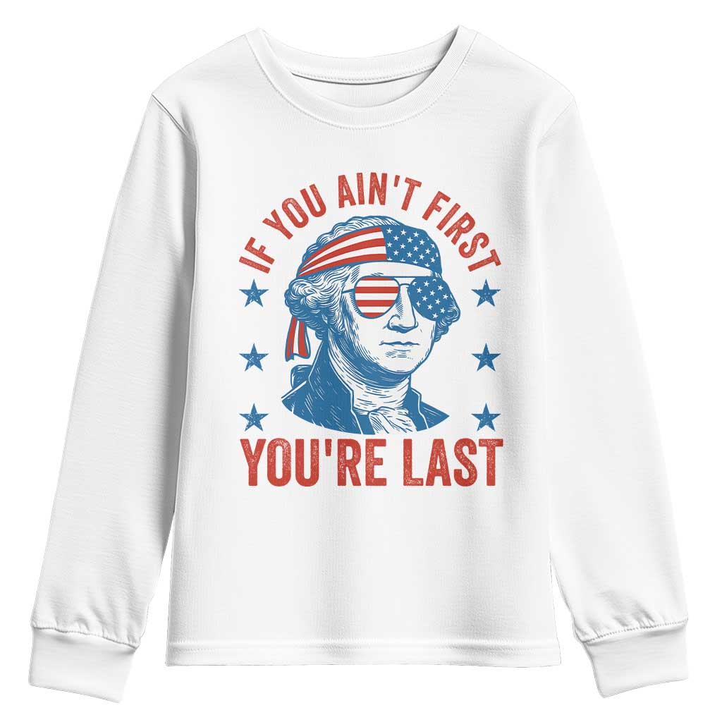 Funny 4th Of July Youth Sweatshirt George Washington Stay Strapped Or Get Clapped - Wonder Print Shop