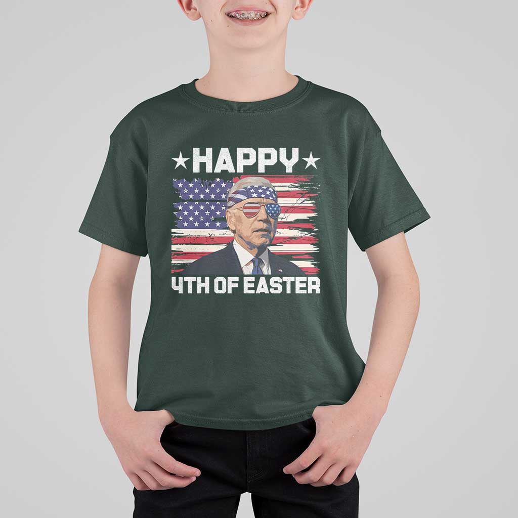 Joe Biden Happy Easter For Funny 4th Of July T Shirt For Kid USA American Flag - Wonder Print Shop