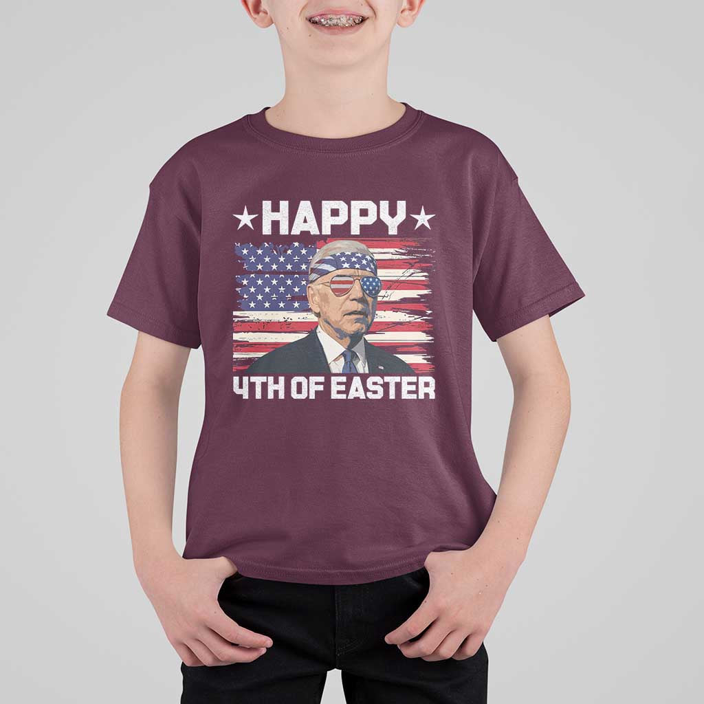 Joe Biden Happy Easter For Funny 4th Of July T Shirt For Kid USA American Flag - Wonder Print Shop