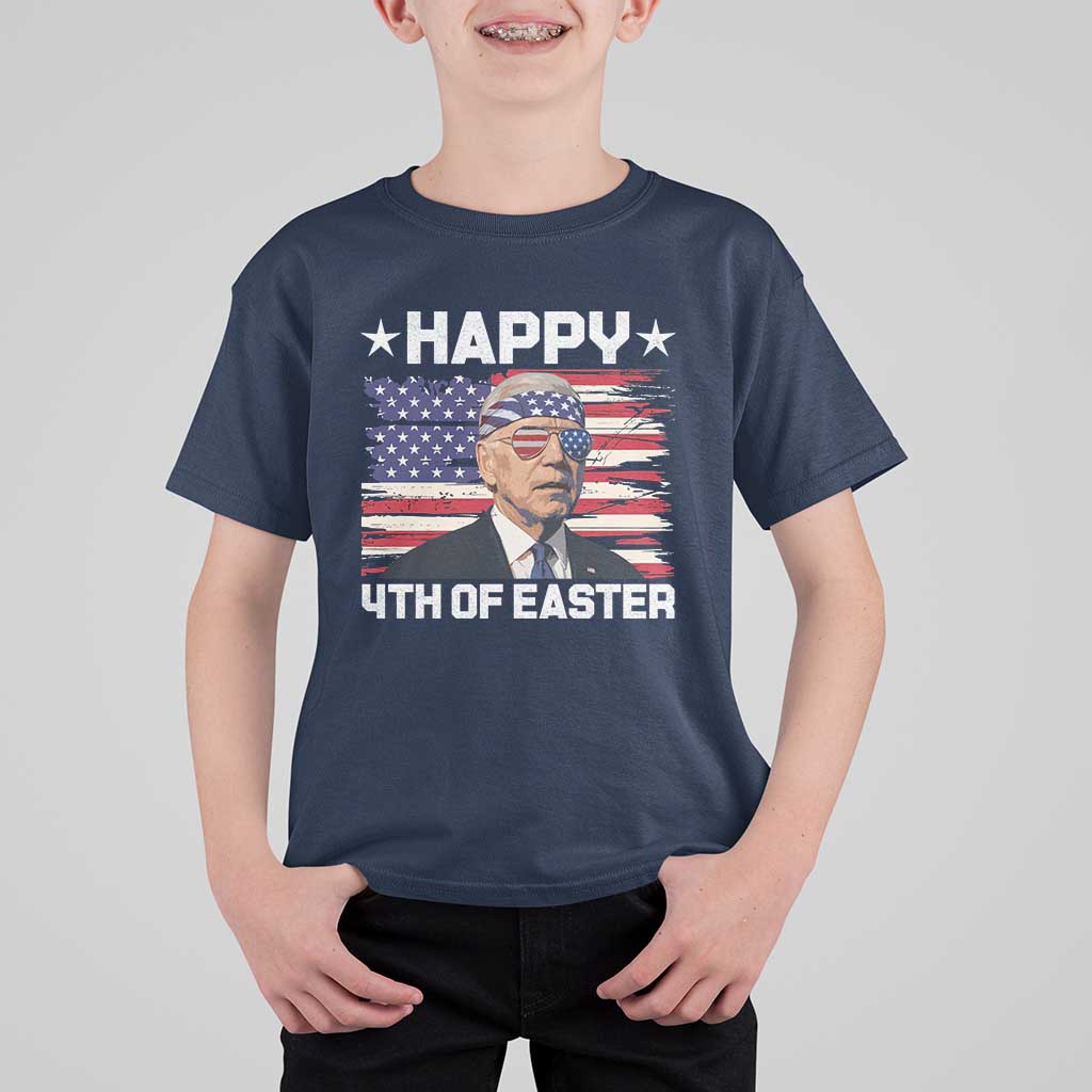 Joe Biden Happy Easter For Funny 4th Of July T Shirt For Kid USA American Flag - Wonder Print Shop